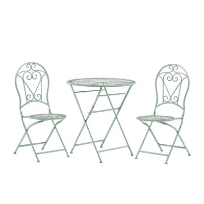 Bistro Set TRENTO Metal Light Green