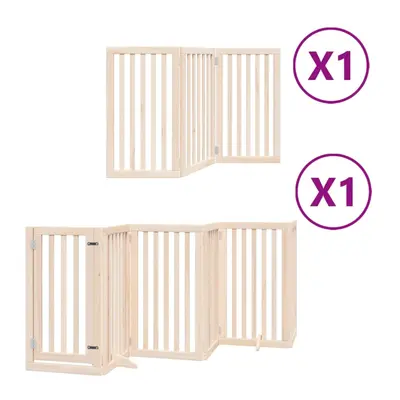 (natural, x x cm/ pcs) vidaXL Dog Gate with Door Foldable Panels Dog Fence Pet Gate Poplar Wood