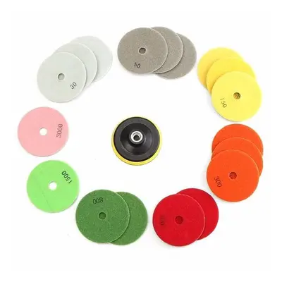 19pcs Inch Grit Diamond Polishing Pads with M16 Backer Pad