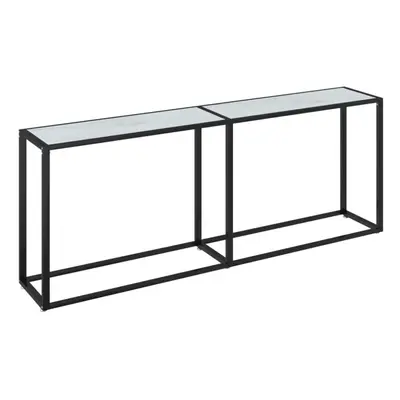 vidaXL Console Table White Marble Tempered Glass Home End Hall Porch Table