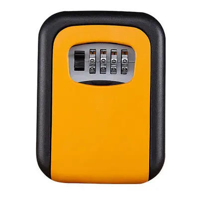 (Orange) Digits Password Key Box Decoration Password Lock Key Storage Box Wall Mounted