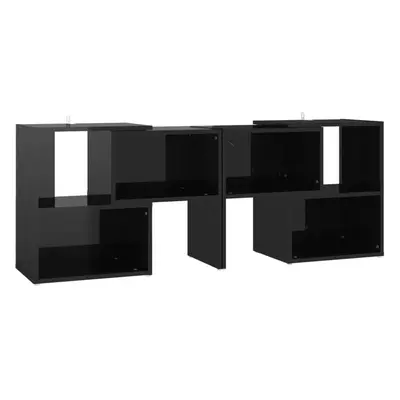 vidaXL TV Cabinet High Gloss Black Engineered Wood Stereo Cabinet TV Stand