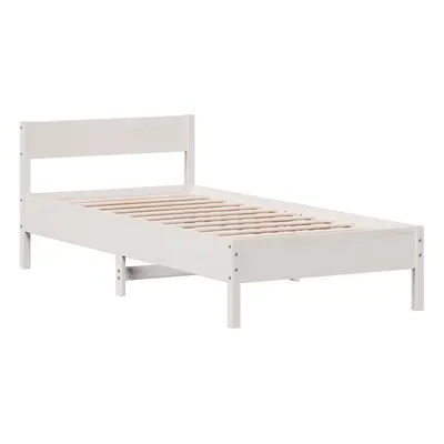 (white, x cm) vidaXL Bed Frame with Headboard Bed Base Wax Brown 90x200 cm Solid Wood Pine