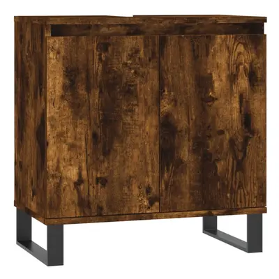 (smoked oak) vidaXL Bathroom Cabinet Vanity Unit Storage Cabinet Brown Oak Engineered Wood