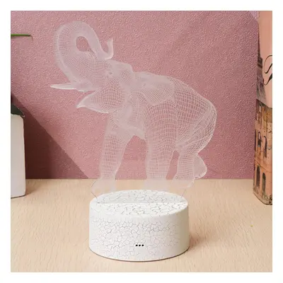 16 Colors 3D LED Night Light Touch Switch Elephant Table Bedroom Lamp Home Decor