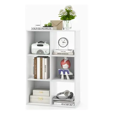 6-Cube Bookcase Floor Display Shelf Open Storage Bookshelf Organizer