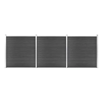 Fence Panel Set WPC 526x186 cm Black