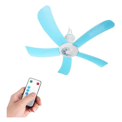 (With remote control) Portable Blades Mini Ceiling Fan W/ Remote Control Hanging Summer Cooler G