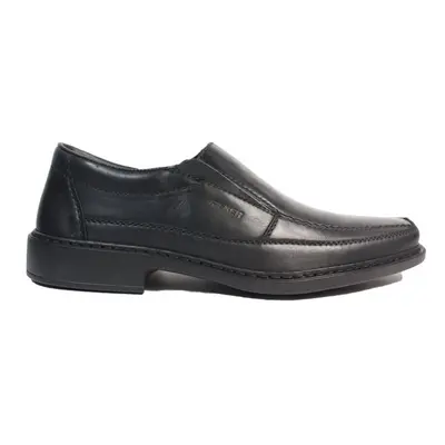 (7.5 (Adults')) B0873-00 Black Leather Mens Slip On Shoes