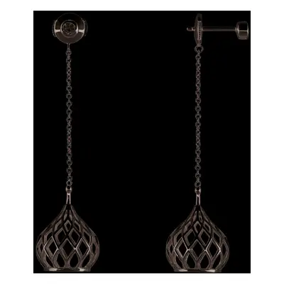 Jewelco London Ladies Rhodium Plated Sterling Silver CZ Hanging Basket Lantern Shoulder Duster D