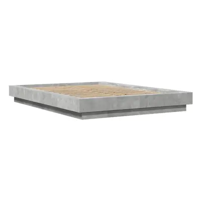 (concrete grey, x cm) vidaXL Bed Frame and LED Lights Bed Base Mattress Foundation Engineered Wo