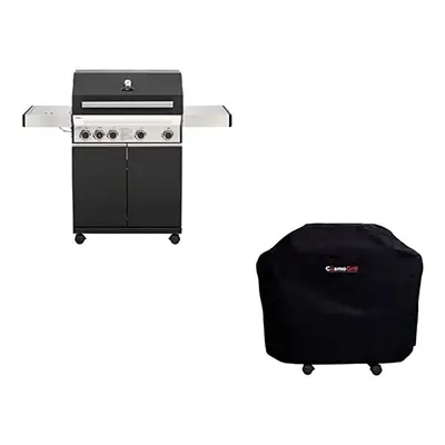 (With Cover) CosmoGrill Gas 4+1 Premium Black BBQ Grill Searer