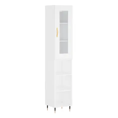 (white, shelves) vidaXL Highboard Sideboard Tall Storage Cabinet Side Cabinet Engineered Wood