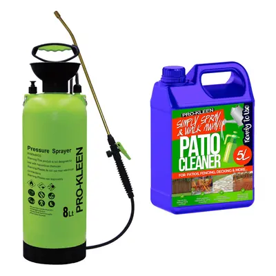 (8L, ProKleen Ready to Use Simply Spray & Walk Away Patio Cleaner x 5L ) Garden Sprayer Pump Act