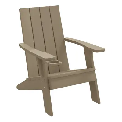 vidaXL Garden Adirondack Chair Lounge Chair Armchair Light Brown Polypropylene