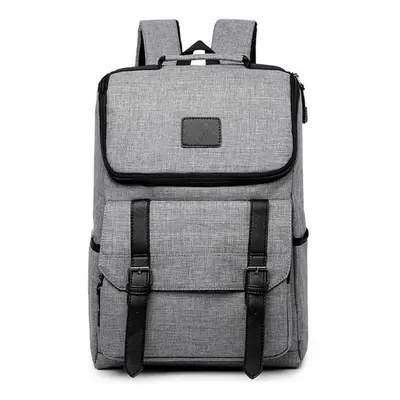 (Grey) Inch Laptop Backpack Oxford Satchel Rucksack Student School Bag Camping Travel Women Men