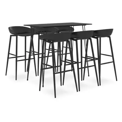 vidaXL Bar Set Piece Black Dining Room Kitchen Chair Stool Table Furniture