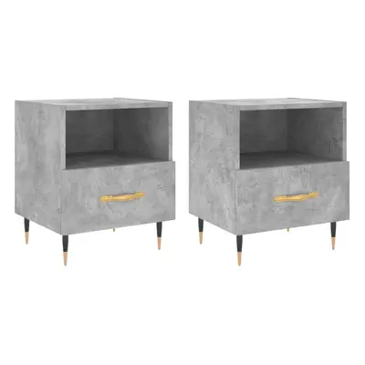 (concrete grey, pcs) vidaXL Bedside Cabinets Side Table Nightstand pcs Sonoma Oak Engineered Woo