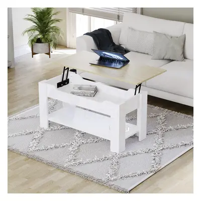 (Oak & White) Vida Designs Home Living Room Lift Up Coffee Table