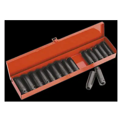 Impact Socket Set 16pc Deep 1/2"Sq Drive Metric/Imperial