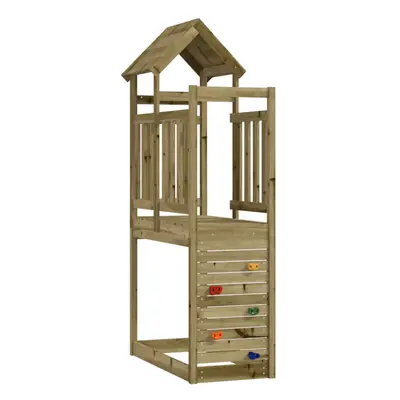 (solid impregnated pinewood) vidaXL Play Tower with Rockwall Kids Climbing Frame Play Tower Soli