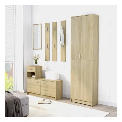 vidaXL Hallway Wardrobe Sonoma Oak Engineered Wood Clothes Cabinet Furniture