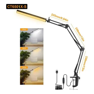 (CT6501X-S) 10W LED Desk Lamp Reading Table Lamps Color Modes Brightness Level Eye Caring Lights