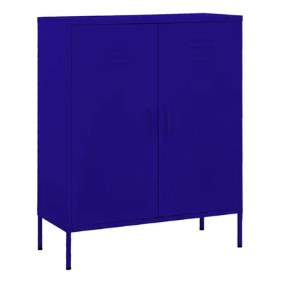 vidaXL Storage Cabinet Navy Blue Steel Living Room Sideboard Cupboard Bookcase