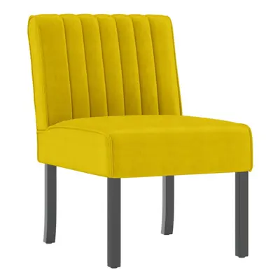 (yellow) vidaXL Slipper Chair Accent Chair Living Room Upholstered Sofa Chair Velvet