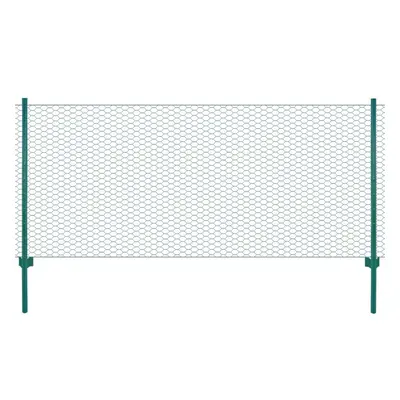 vidaXL Wire Mesh Fence with Posts Steel 25x0.75m Green Outdoor Field Enclosure