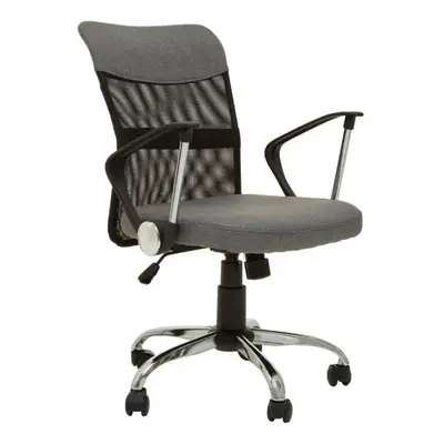 Premier Housewares Grey Home Office Chair With Ergonomic Armrest/ Wheel Rolling Base/ Adjustable