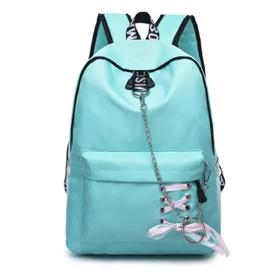 (Green) 17L Outdoor Travel Backpack Waterproof Nylon School Rucksack Girls Women Bag With Headph