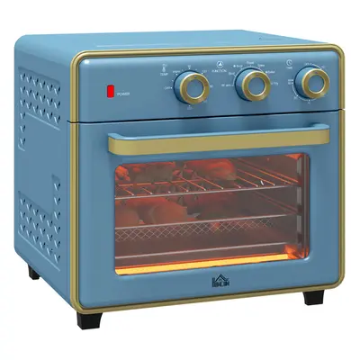 HOMCOM 20L Mini Oven with Adjustable Temperature, Min Time 1400W, Blue