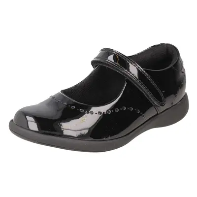 (Black, UK Child) Girls Clarks Formal/School Shoes Etch Craft - F Fit