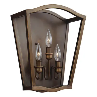 3 Bulb Wall Light Sconce Painted Aged Brass Finish LED E14 60W Bulb