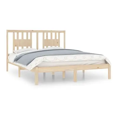 vidaXL Solid Wood Pine Bed Frame 140x200 cm Wooden Bedstead Platform Bed Frame