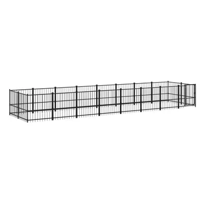 (776 x 193.5 x cm) vidaXL Outdoor Dog Kennel Steel Puppy Crate Pet Cage Enclosure Multi Sizes