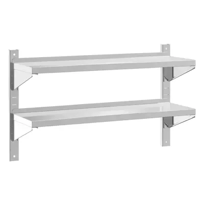 (100 x x cm) vidaXL Wall Shelf Floating Shelf Storage Shelf Rack Silver Stainless Steel