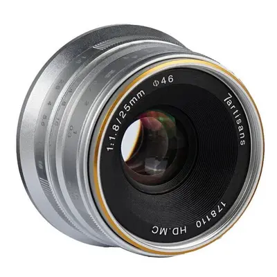 (Silver, Sony) 25mm F1.8 Prime Lens for Sony E Mount for Fujifilm for Canon EOS-M Mout Micro 4/3