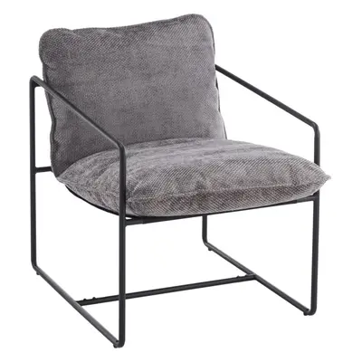 Tivoli Occasional Chair Black Metal Frame with Grey Fabric