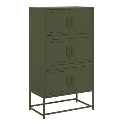 vidaXL Sideboard Storage Cupboard Side Cabinet Highboard Olive Green Steel