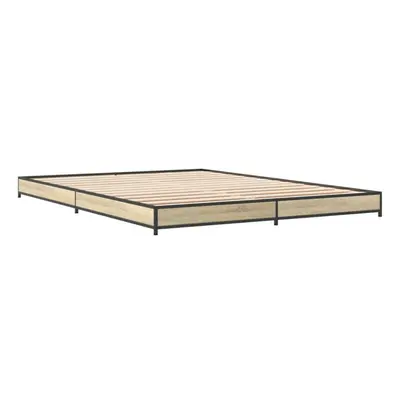 (sonoma oak, x cm/ 14.5 cm) vidaXL Bed Frame Bed Black 180x200 cm Super King Engineered Wood and