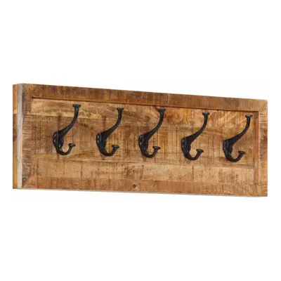 vidaXL Wall-mounted Coat Rack with Hooks Wall Coat Hook Solid Wood Mango