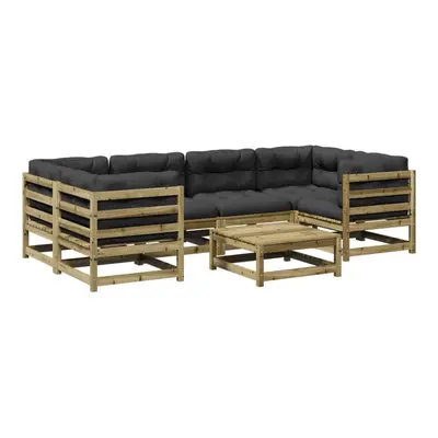 vidaXL Garden Sofa Set Piece with Cushions Corner Sofa Impregnated Wood Pine