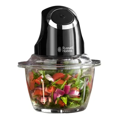 Russell Hobbs Desire Mini Chopper, Vegetable and Onion Chopper, ml Capacity Glass Bowl, Matte Bl