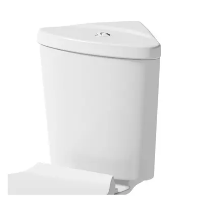 Bathroom Close Coupled Corner Toilet Cistern Only Dual Flush Ceramic White Gloss