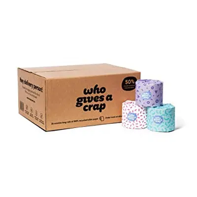 Who Gives A Crap ? Eco Friendly Toilet Roll, Box of Toilet Rolls (3-Ply, Sheets) | Soft, Strong,