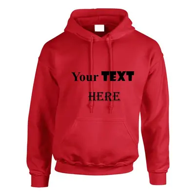 (Red, 3XL) Personalised Mens Custom Printed Hoodie Hooded Sweatshirt Text Word Printing