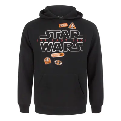 (M, Black) Star Wars Mens The Last Jedi Badges Hoodie