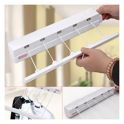 5 Line 3.7m Retractable Cloth Airer Wash Laundry Wall Mounted Indoor Dryer Hanger